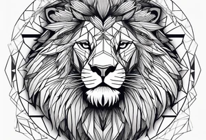 geometric lion tattoo tattoo idea