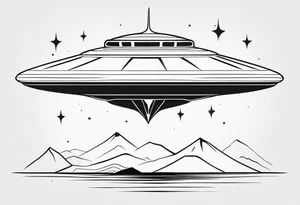 alien ufo in shape of stingray more basic tattoo idea