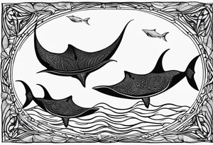 stingrays in the ocean tattoo idea
