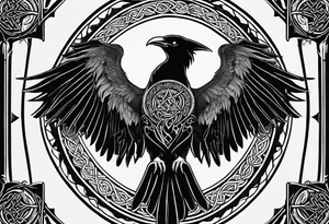 The morrigan, Irish goddess, raven, triple moon, battlefield, Celtic protection tattoo idea