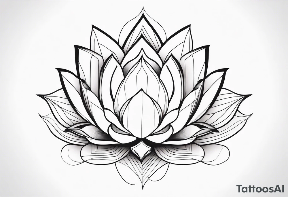 white lotus flower geometric tattoo idea