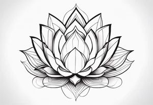 white lotus flower geometric tattoo idea