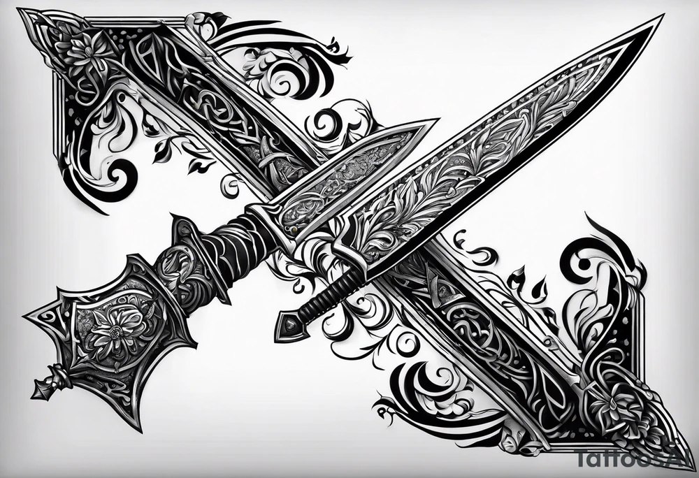 A long skinny sword tattoo idea