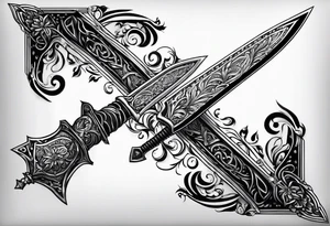 A long skinny sword tattoo idea