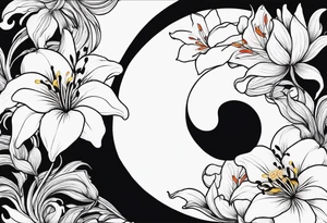 Yin Yang incorporated 
Lilies tattoo idea