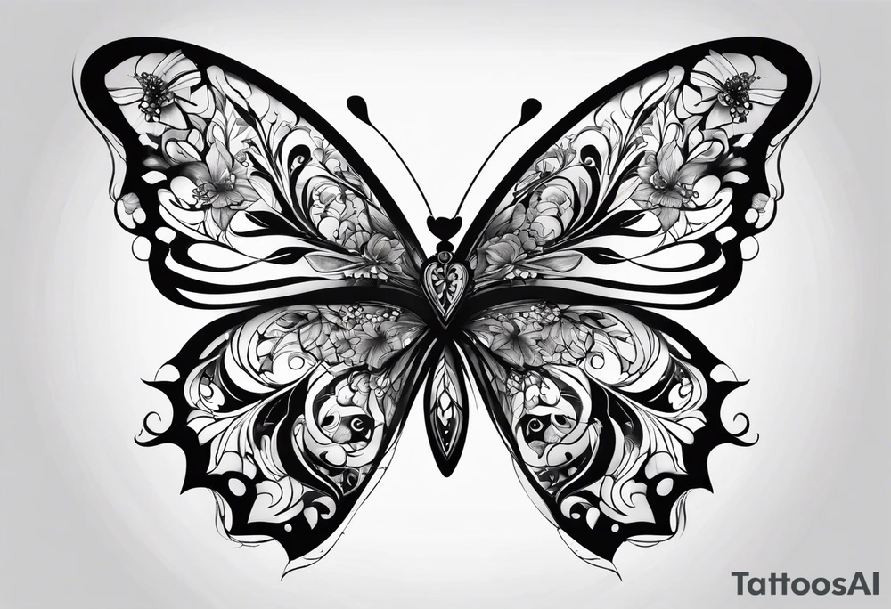 butterfly makes a heart tattoo idea