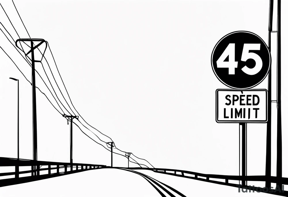 45 mph speed limit sign tattoo idea