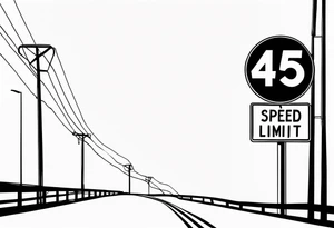 45 mph speed limit sign tattoo idea