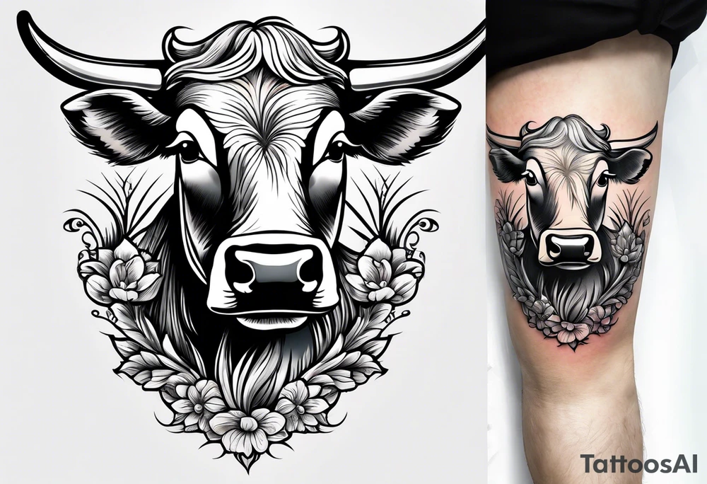 cow on calf tattoo idea
