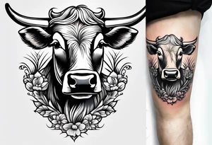 cow on calf tattoo idea