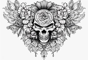 Stitch with flowers around him tattoo idea