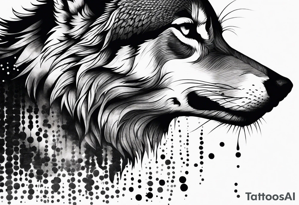 the warrior looks into the water and there is the reflection of a wolf tattoo idea