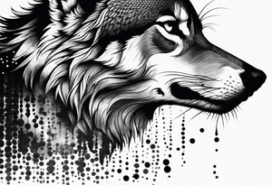 the warrior looks into the water and there is the reflection of a wolf tattoo idea
