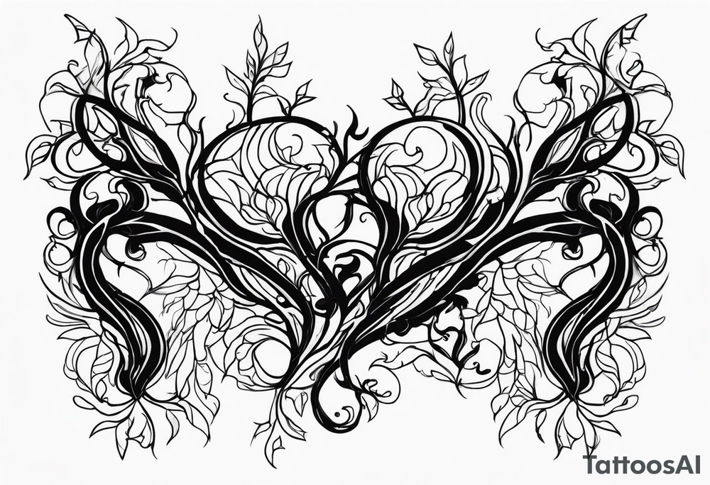 vines coming out of skin veins. chest and stomach only tattoo idea