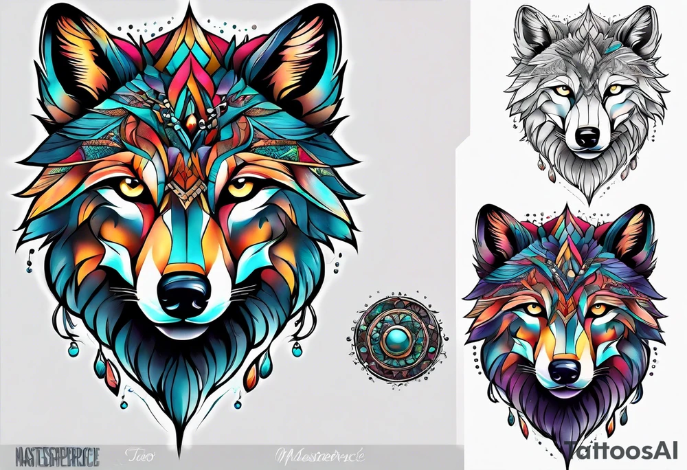 Stoned Wolf tattoo idea