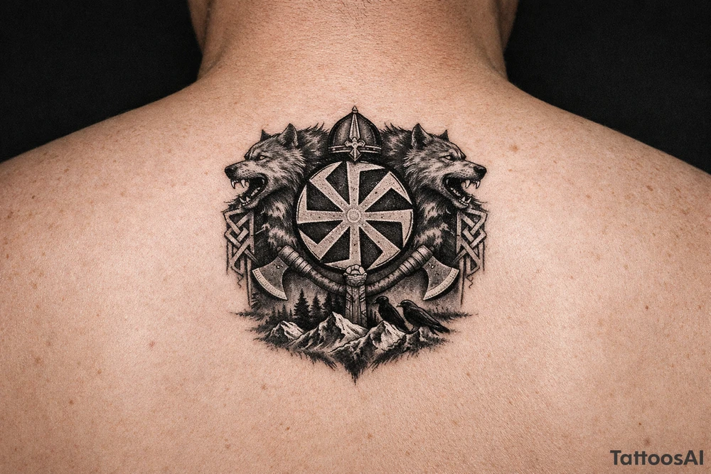 Ideas with pagan Slavic kolovrat tattoo idea