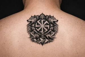 Ideas with pagan Slavic kolovrat tattoo idea