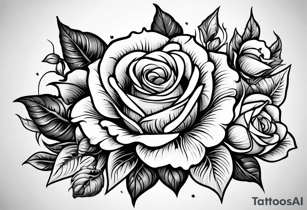 Roses and flowers. With nursing and hunting and cows and bulls and fishing and love and church. tattoo idea