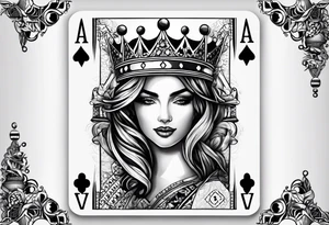 La vida es una Apuesta ace of cards with dice and a crown tattoo idea
