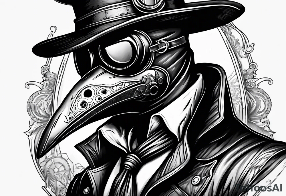 steampunk plague doctor tattoo idea