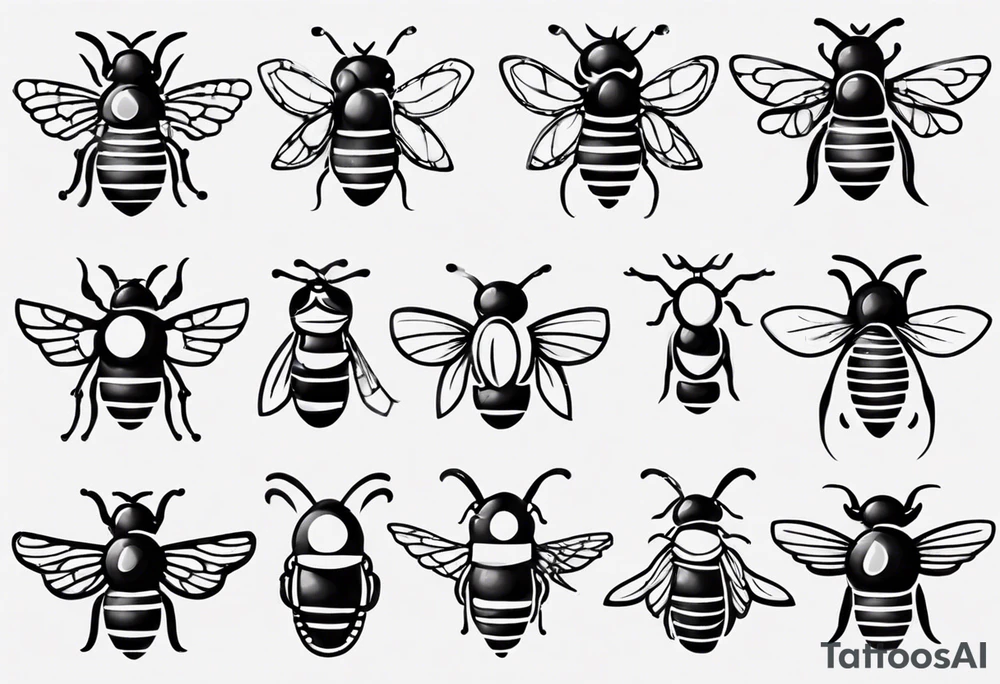 biene mit freundlichem gesicht tattoo idea