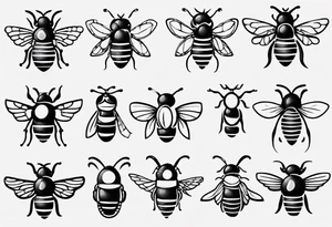 biene mit freundlichem gesicht tattoo idea