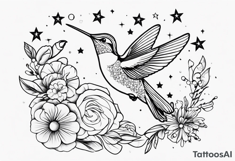 Humming bird, candy, golf, stars tattoo idea