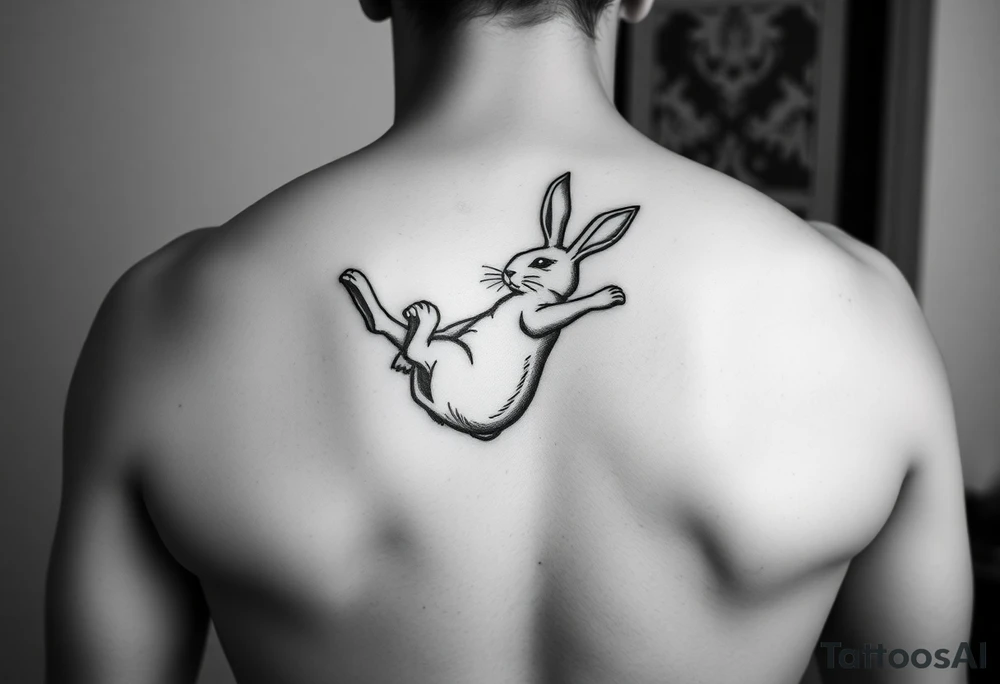 a bunny doing a back flip tattoo idea