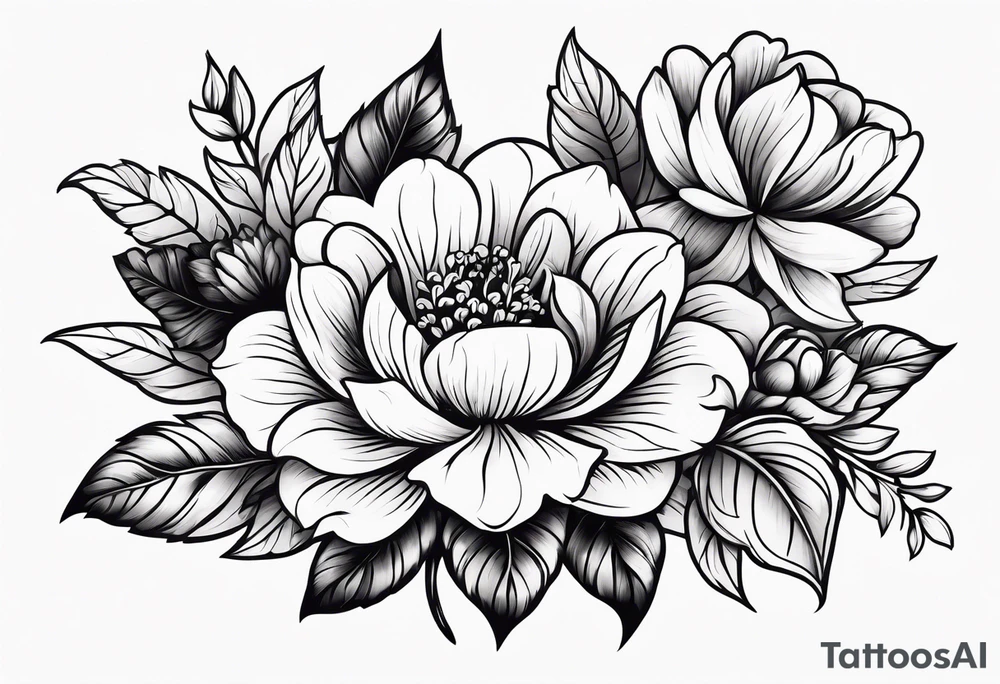 Traditional flowers tattoo idea