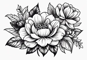 Traditional flowers tattoo idea