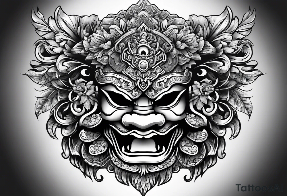 Barong mask tattoo idea