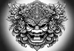 Barong mask tattoo idea