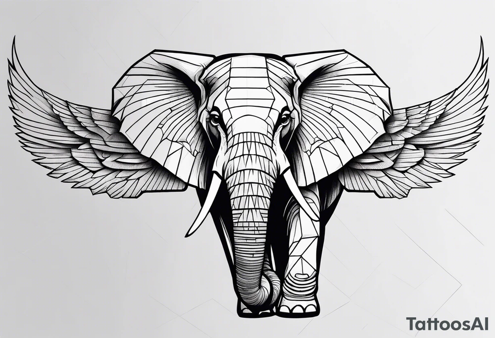 winged elephant tattoo idea