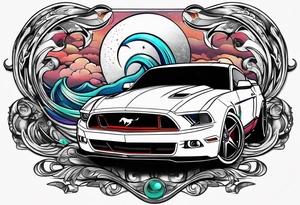 sacred moon
Muscle mustang car tattoo idea