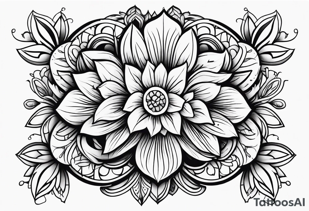 Puerto Rican flower tattoo idea