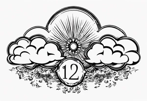 a cloud with the date 12.08.05 tattoo idea