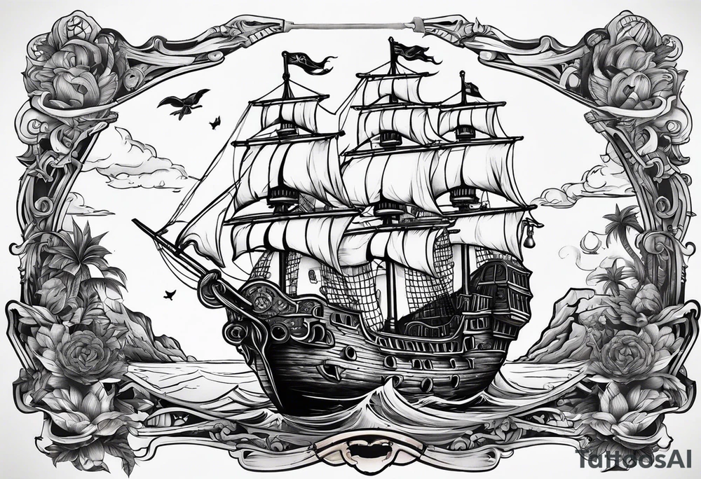 Pirate ship tattoo idea