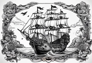 Pirate ship tattoo idea