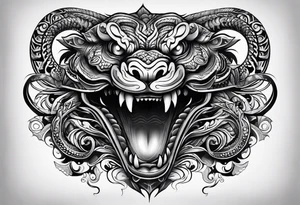 Scary taniwha tattoo idea