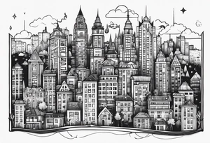 city life tattoo idea