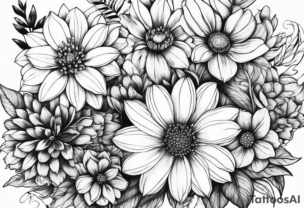 May and October flowers tattoo idea