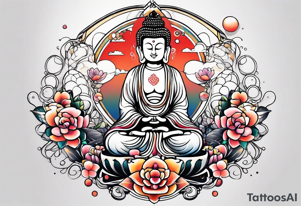 Meditation and bubbles tattoo idea