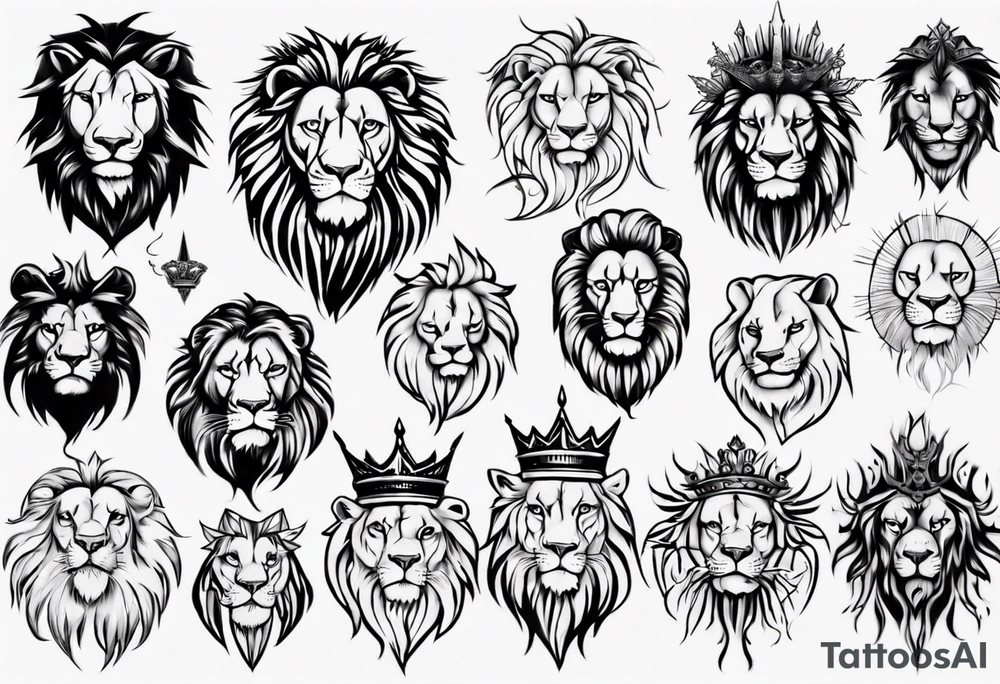 wild king lion tattoo idea