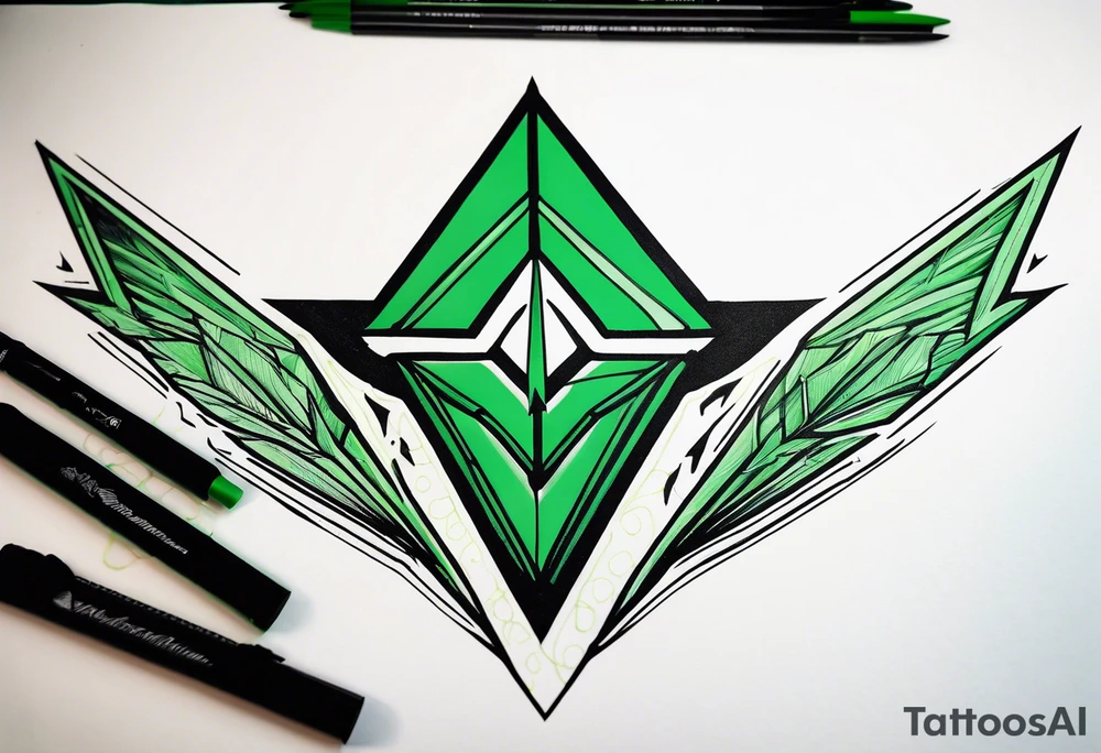 Green arrow logo artwork tattoo idea