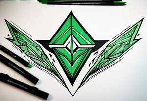 Green arrow logo artwork tattoo idea