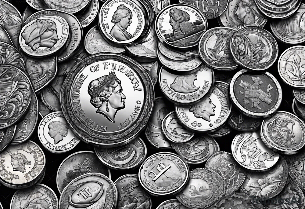 US Currency coins tattoo idea