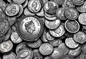 US Currency coins tattoo idea