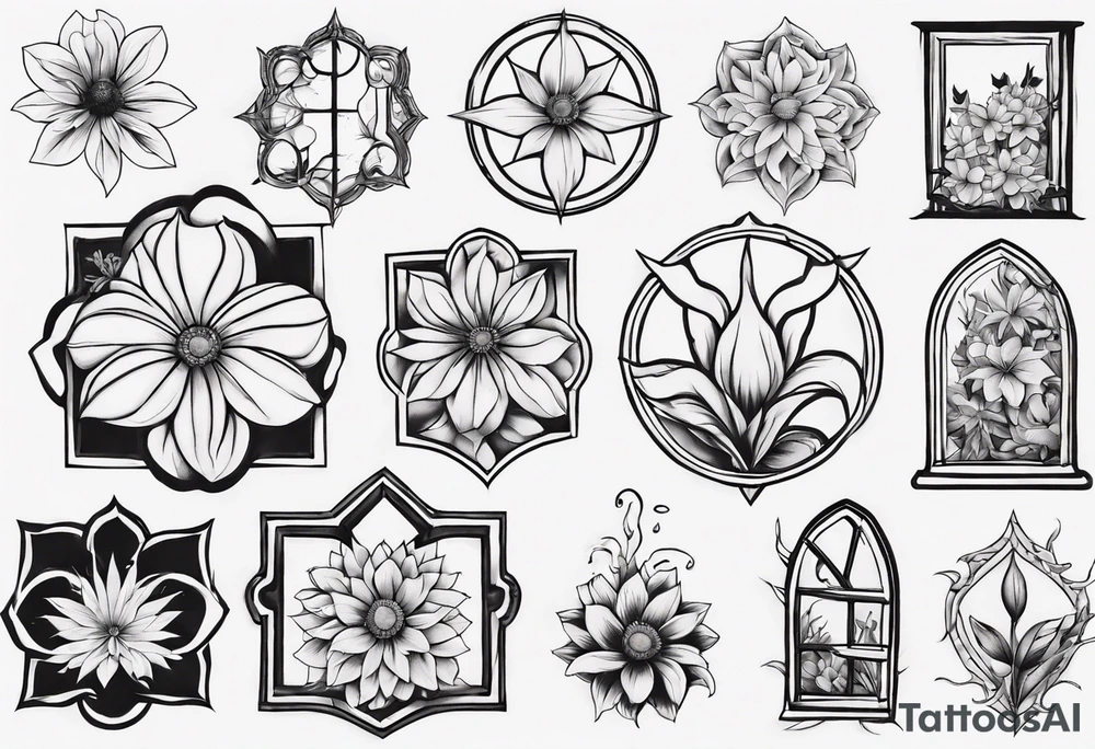 flower in a window tattoo idea
