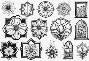 flower in a window tattoo idea