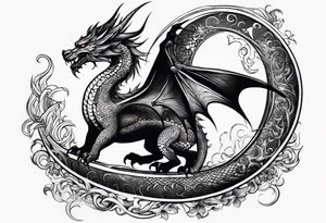 Moon and a dragon tattoo idea